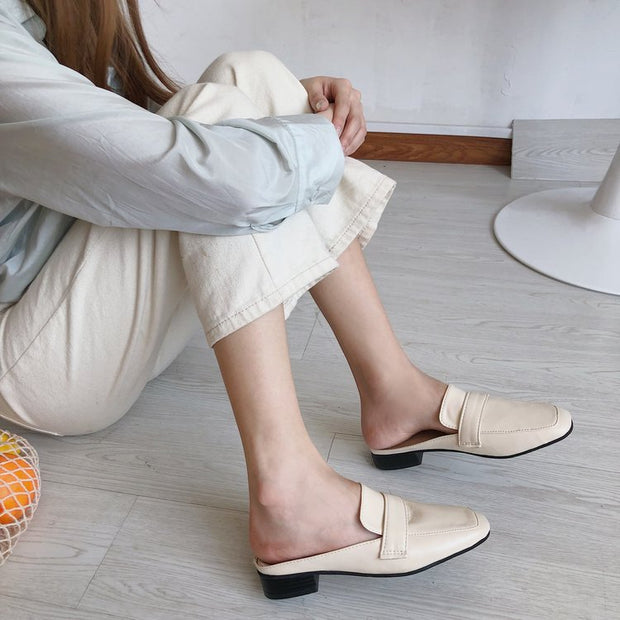 Womens Flat Toe Cover Slippers
