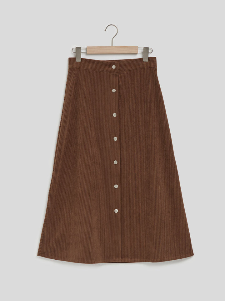 Long Single-breasted High Waist Skirt