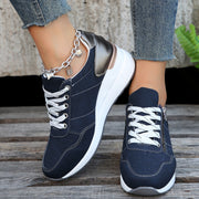 Women Lace-up  thick -sole comfort sneakers