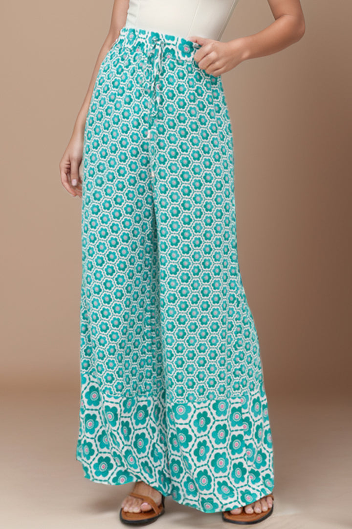 Printed High Waist Wide Leg Pants