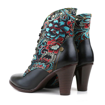 Floral Style Women's Knee-length Boots