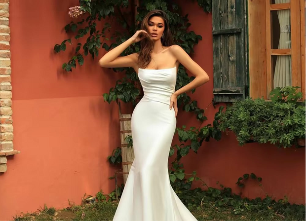 Sleeveless Detachable Skirt Mermaid Wedding Dress