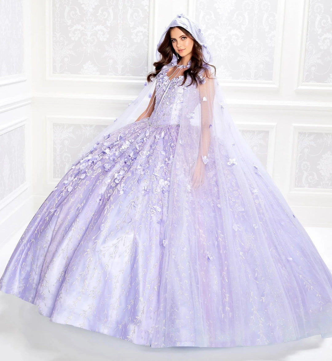 Lace Appliques Floor Length Quinceanera Dress with Cape