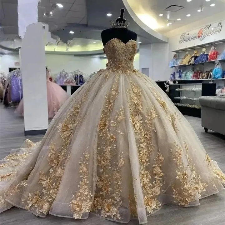 Champagne Princess Quinceanera Dress