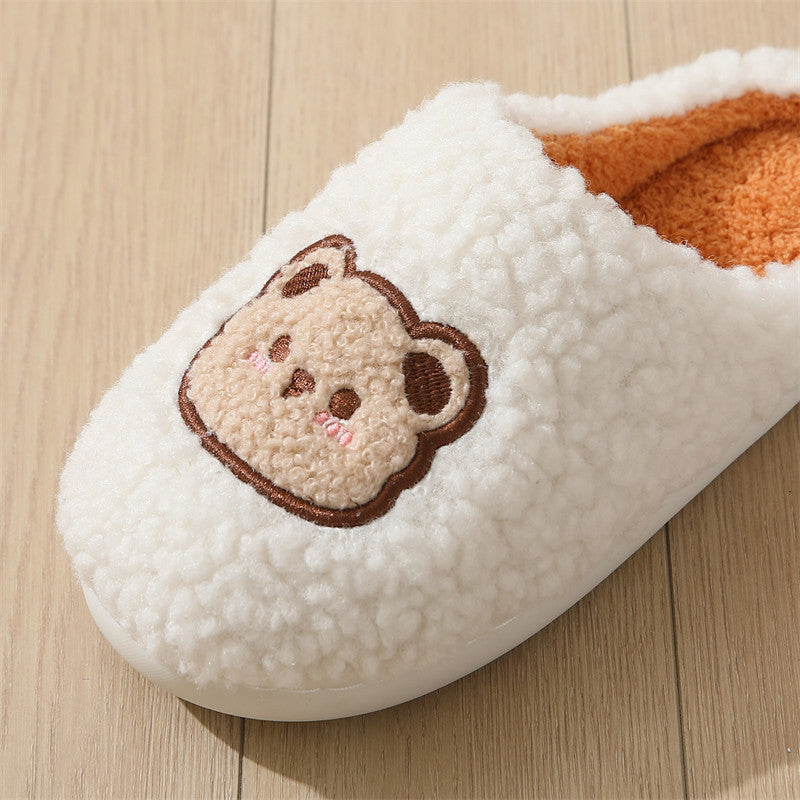 Cartoon Bear  Warm Non-slip Floor Bedroom Slippers