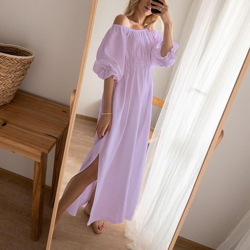 Ladies Loose Boho Cotton Linen Dress