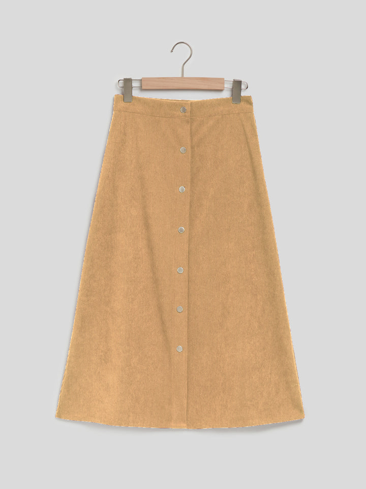 Long Single-breasted High Waist Skirt