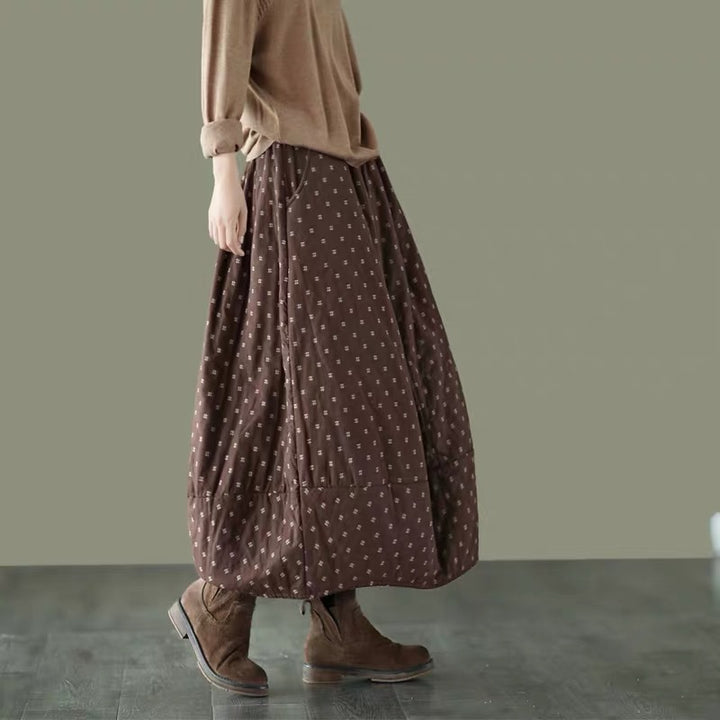 Printed Elastic Waist Plus Size Skirt