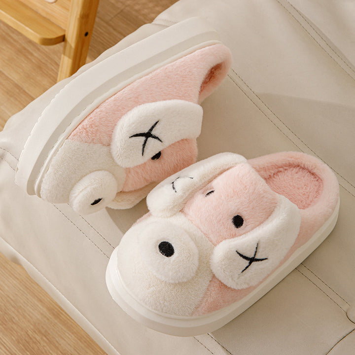 Cute Floppy Ears Dog Plush Non-slip  House Slippers