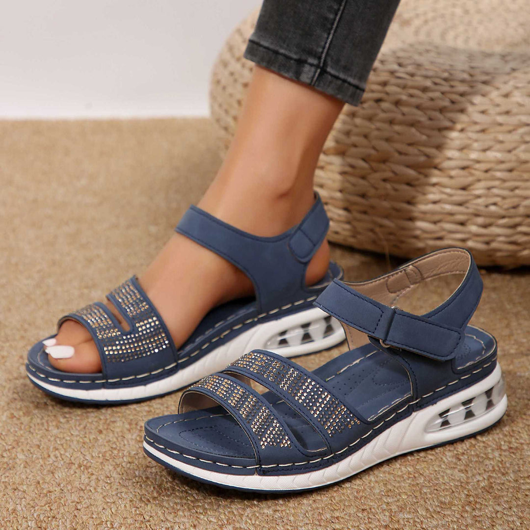 Rhinestone Casual Air Cushion Bottom  Sandals