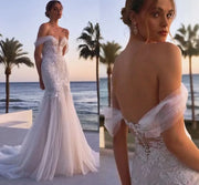 Backless Off-the-shoulder Mermaid Wedding Dress