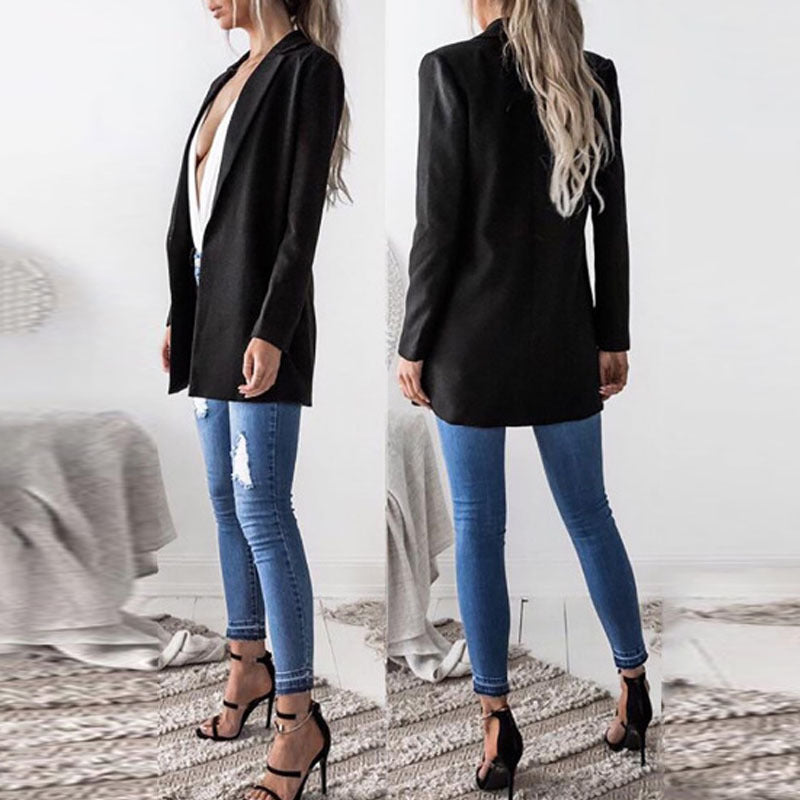 Lapel Slim Cardigan temperate blazer