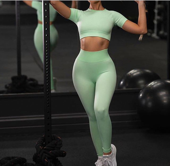 Solid color yoga seamless set