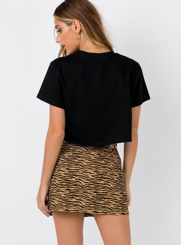 Stretch Flared Leopard Print Mini Skirt