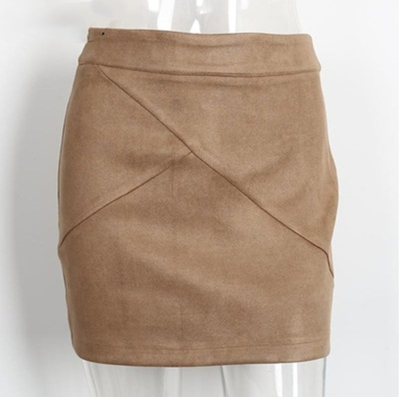 Ladies Leather Suede Pencil Skirt