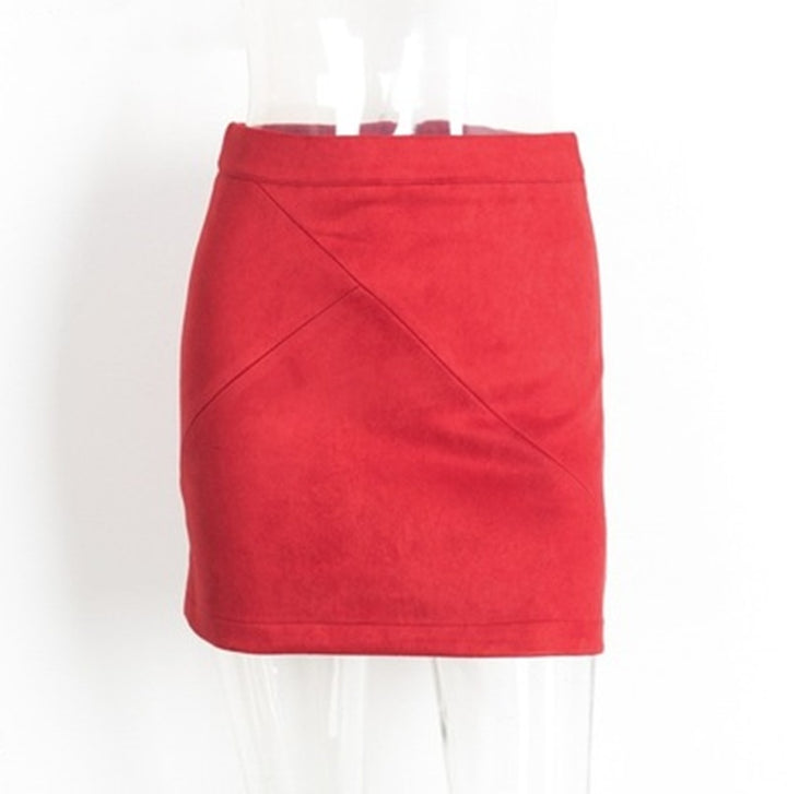 Ladies Leather Suede Pencil Skirt