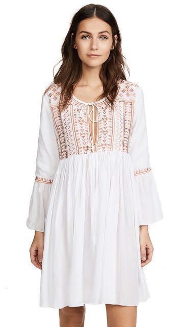 Embroidered Bobo Style Beach Cover Up