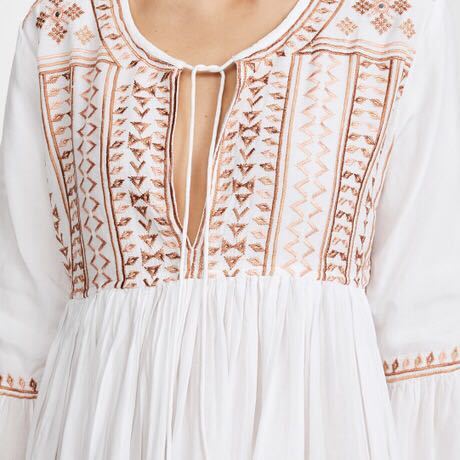 Embroidered Bobo Style Beach Cover Up