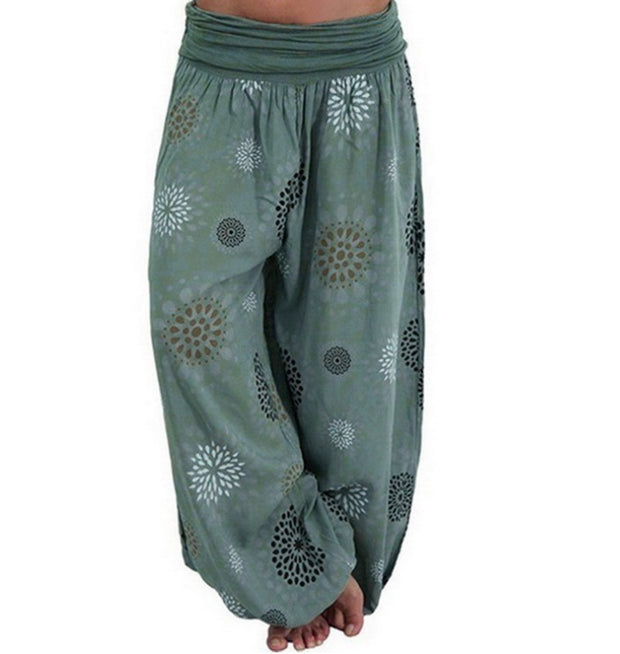 Oversized Boho ethnic print harem pants ￼