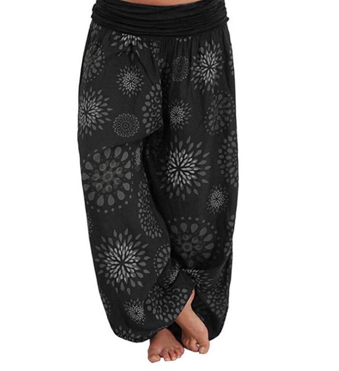 Oversized Boho ethnic print harem pants ￼