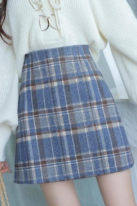 Women' s Mini Woolen Short Skirt