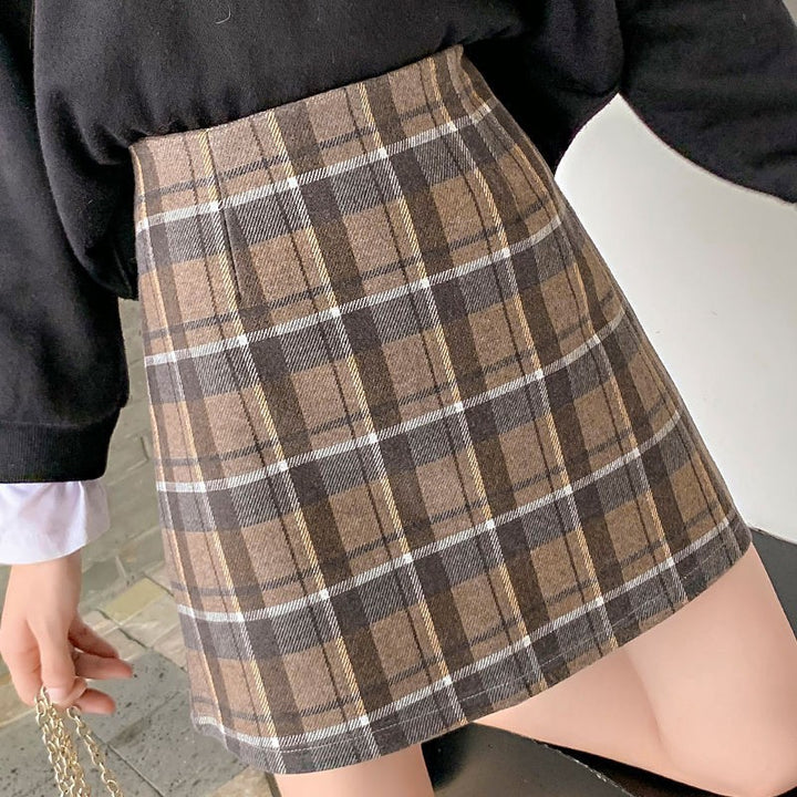 Women' s Mini Woolen Short Skirt