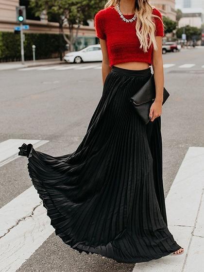 Fashion High Waist Long Skirt