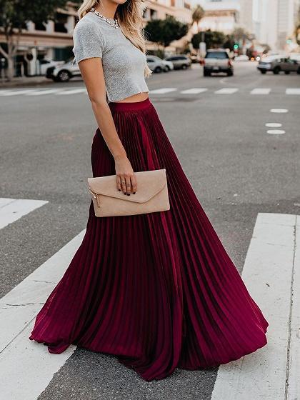 Fashion High Waist Long Skirt