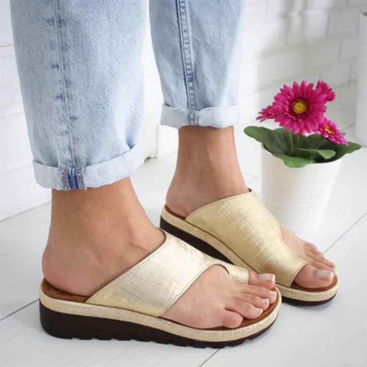 Womens Sandals Platform Flat Sole Orthopedic Bunion Corrector