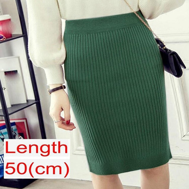 Women’s Knitted Pencil Office Skirt