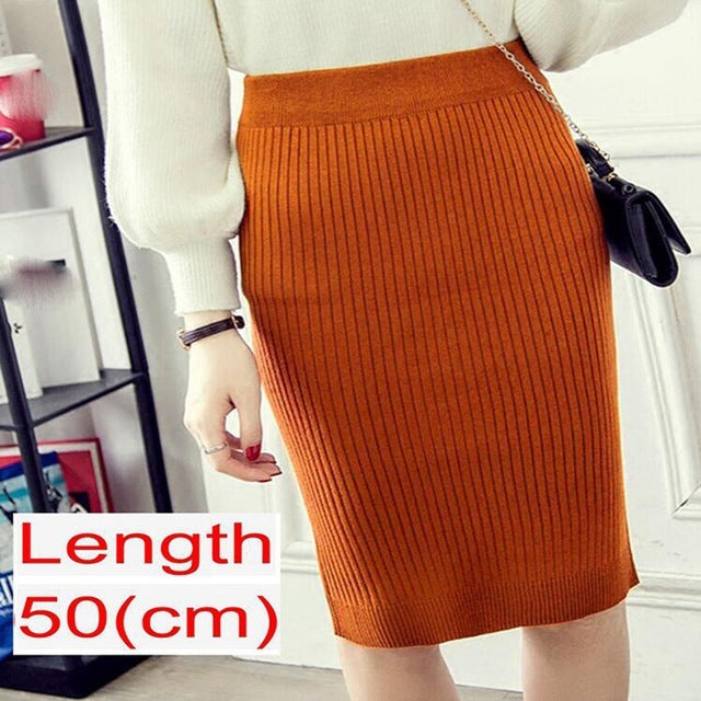 Women’s Knitted Pencil Office Skirt