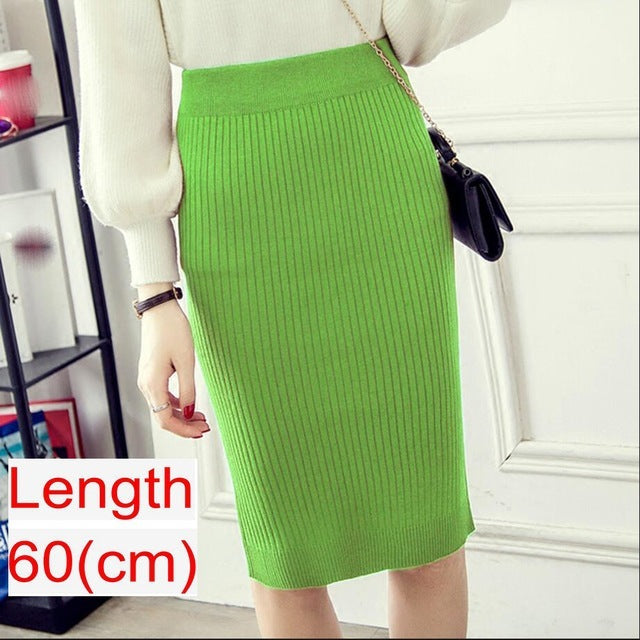 Women’s Knitted Pencil Office Skirt