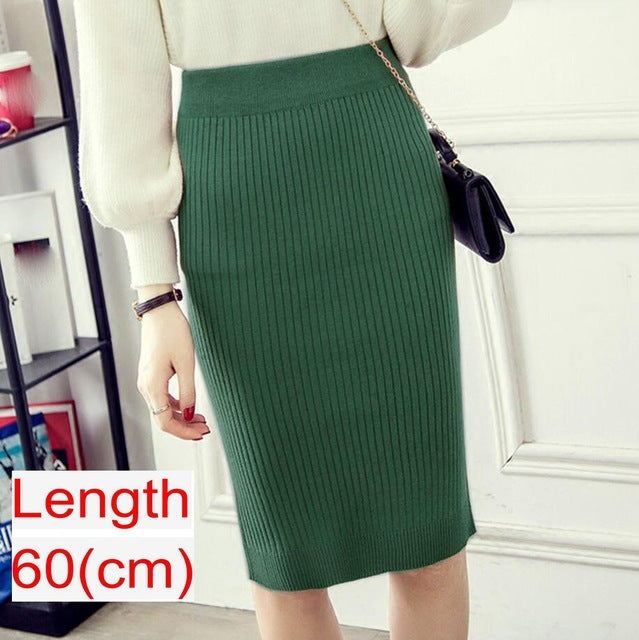 Women’s Knitted Pencil Office Skirt