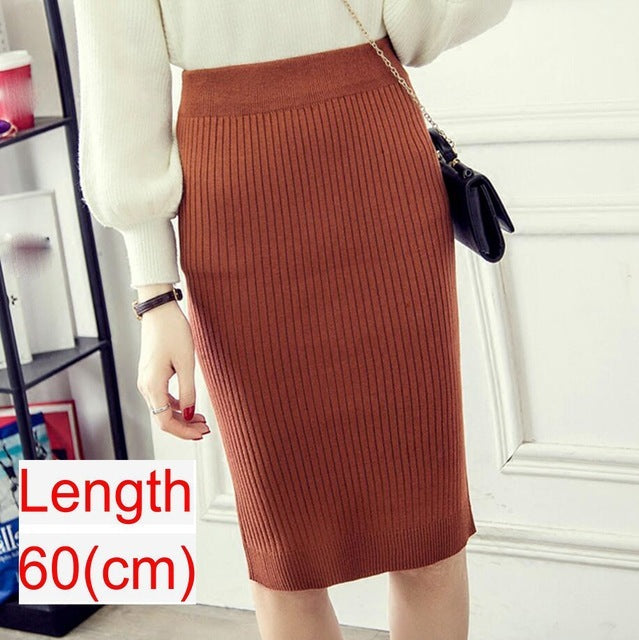 Women’s Knitted Pencil Office Skirt