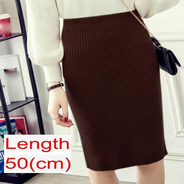 Women’s Knitted Pencil Office Skirt