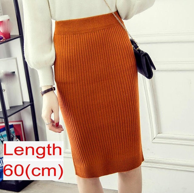 Women’s Knitted Pencil Office Skirt