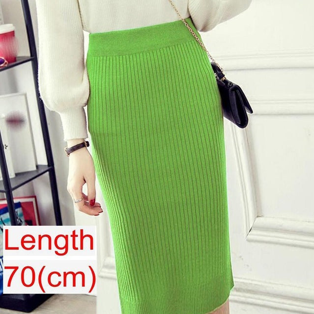 Women’s Knitted Pencil Office Skirt