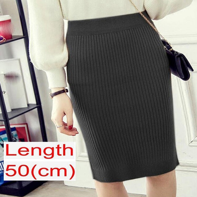 Women’s Knitted Pencil Office Skirt