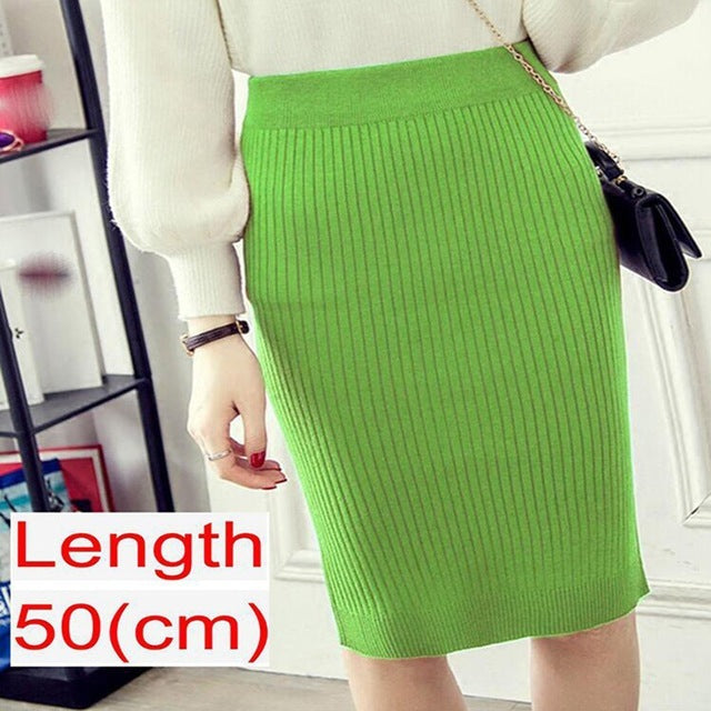 Women’s Knitted Pencil Office Skirt