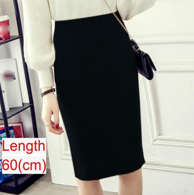 Women’s Knitted Pencil Office Skirt