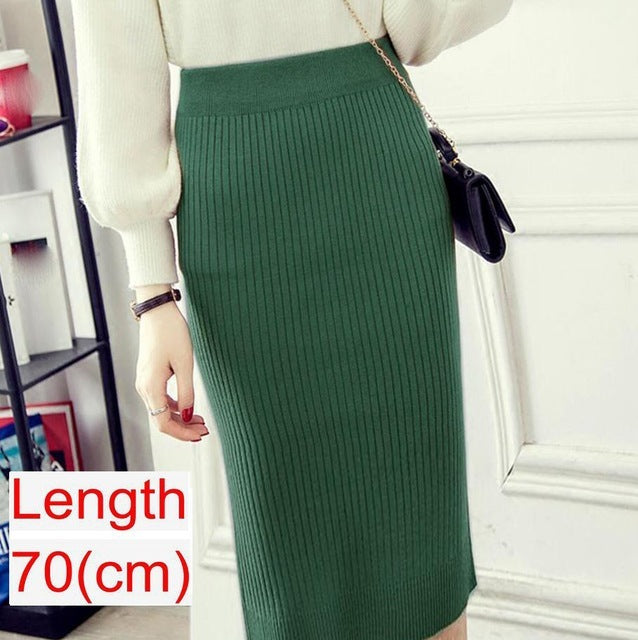 Women’s Knitted Pencil Office Skirt