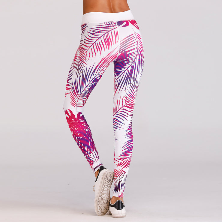 Sexy Red Print Fitness Yoga High Elastic Gym Leggings