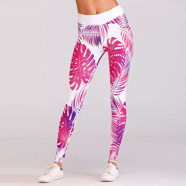 Sexy Red Print Fitness Yoga High Elastic Gym Leggings