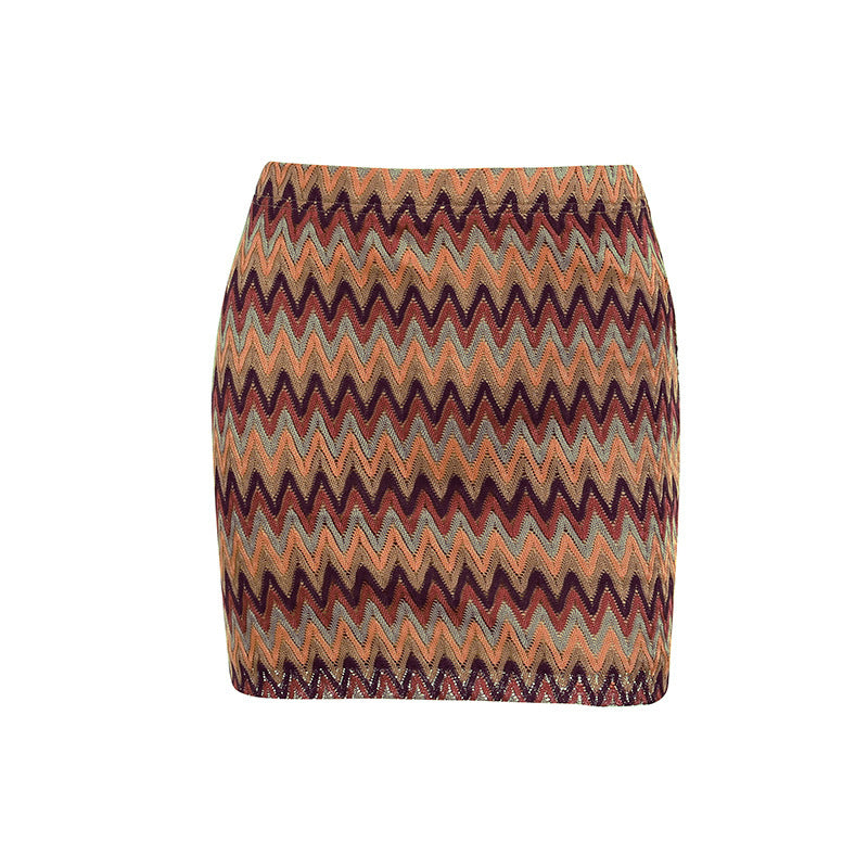 Ripple Knitted Short Skirt