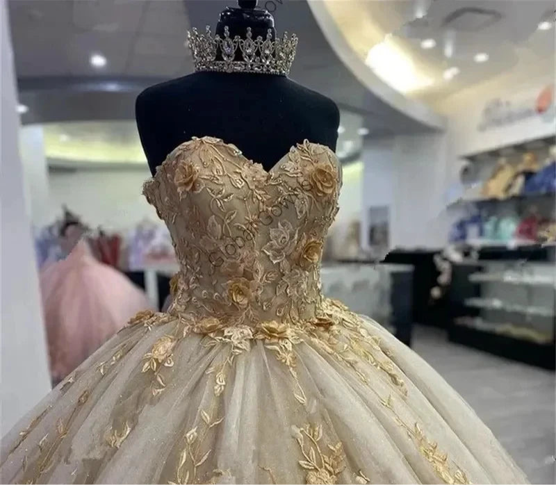 Champagne Princess Quinceanera Dress