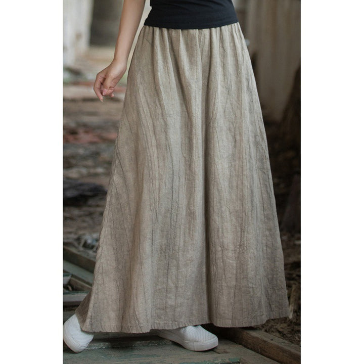 Tie-dyed Distressed Elastic Waist A- Line Skirt