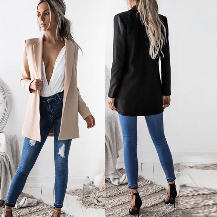 Lapel Slim Cardigan temperate blazer