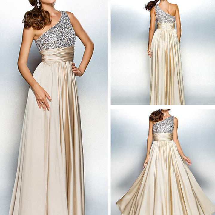 Sexy one shoulder evening dress