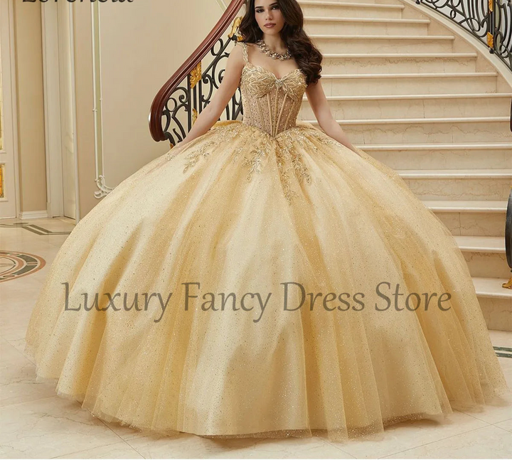 Mexican Champagne Quinceanera Dress