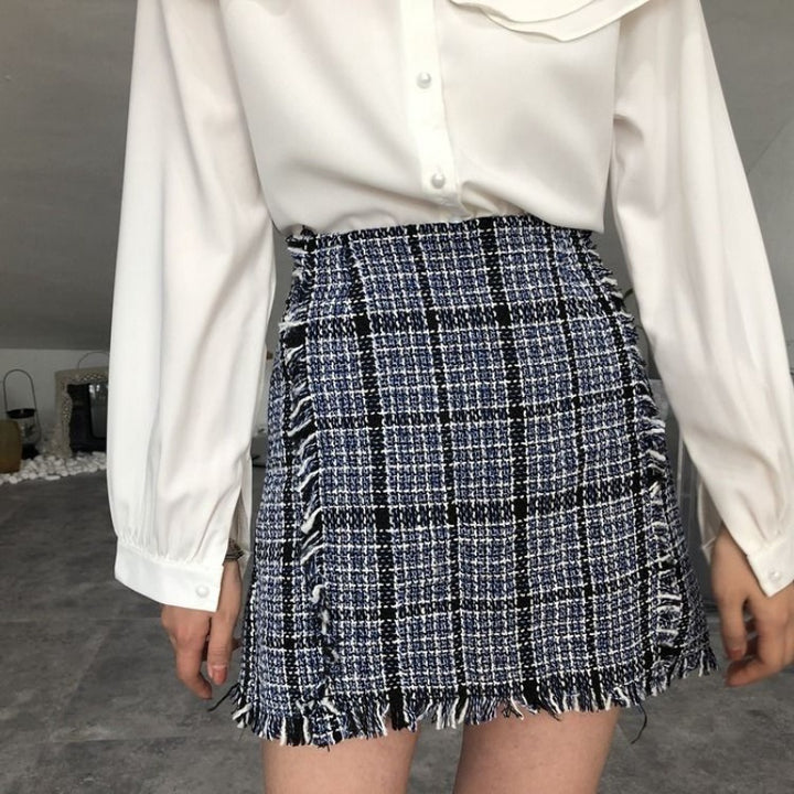 Lattice Pattern High Waist Skirt